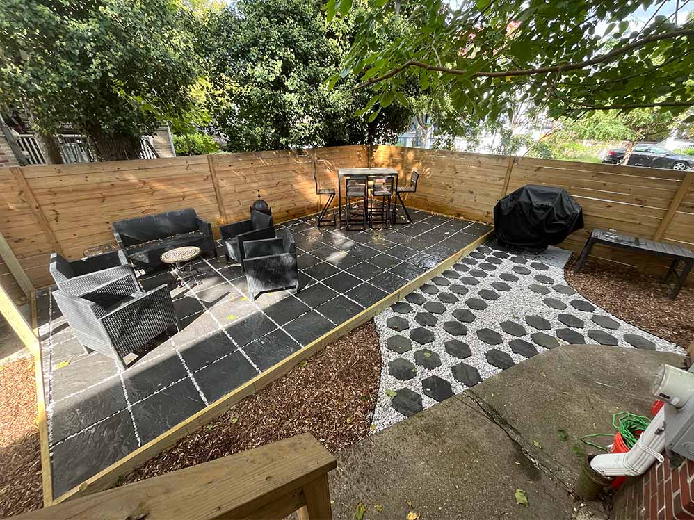 backyard dining after