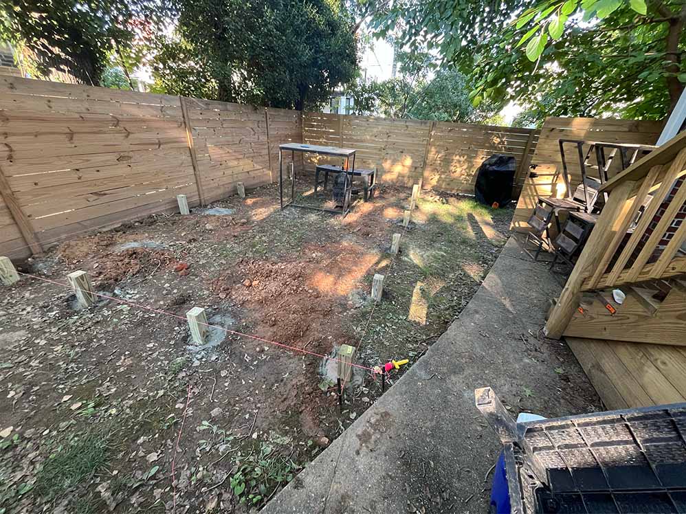 backyard dining before